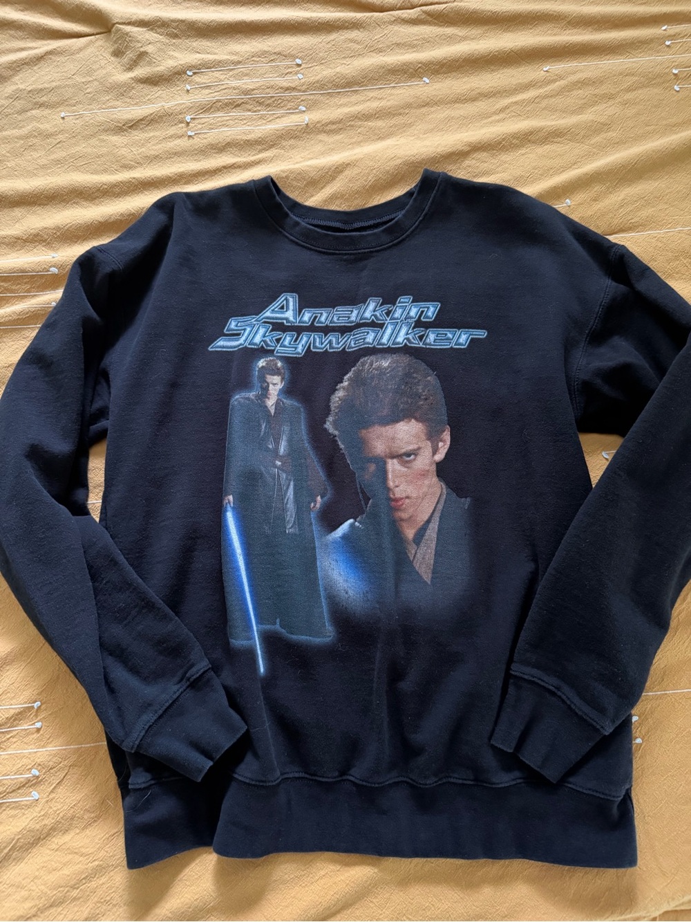 Star Wars Black Men’s Crewneck Sweater with Anakin Skywalker Graphic
